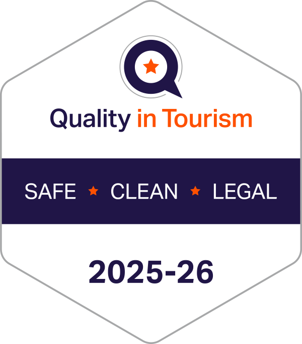 QIA Safe, Clean & Legal accredited accommodation logo